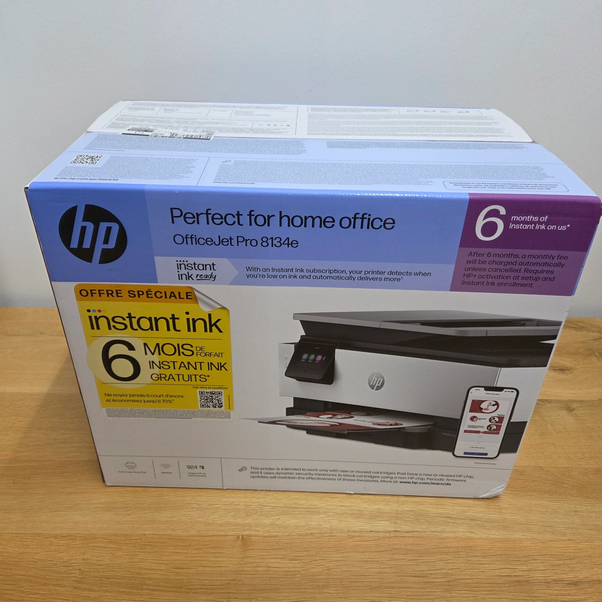 [IMPRIM-260112-484-0] Imprimante jet d'encre HP OfficeJet Pro 8134e éligible Instant Ink